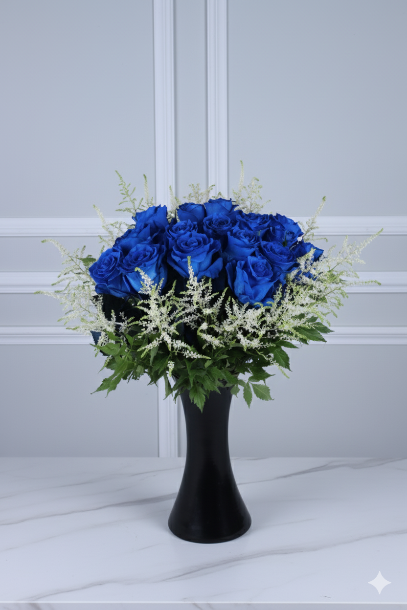 mavi g�l aranjman� mavi asalet